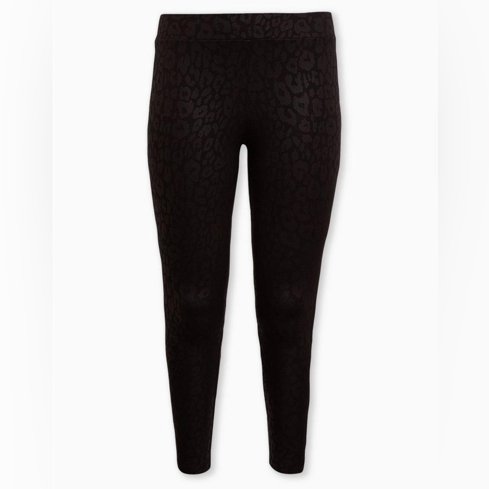 Torrid black metallic leopard legging size 1